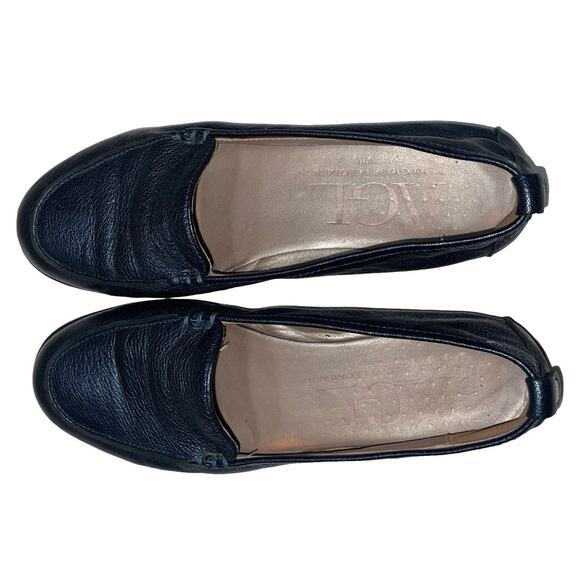 Navy Blue Dress Loafers | Andrew by Amali | Just Men`s Shoes  AGL Metallic Navy Blue Leather Loafers   Size: EU 38  US 8